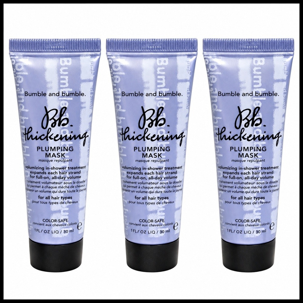 3 x Bumble and Bumble BB Thickening Plumping Mask 1oz/30ml Travel Size New
